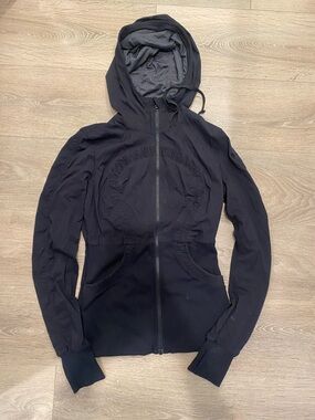 lululemon athletica Black Hooded Bomber Jacket with Front Zip